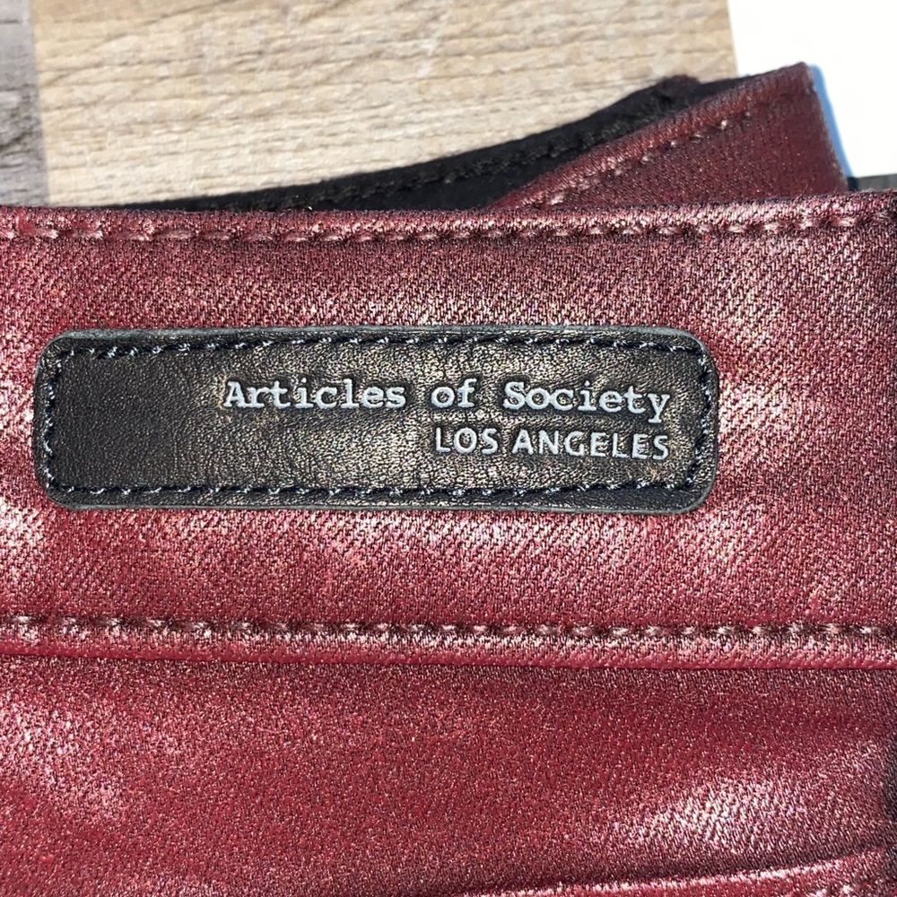Articles of Society burgundy leather pants